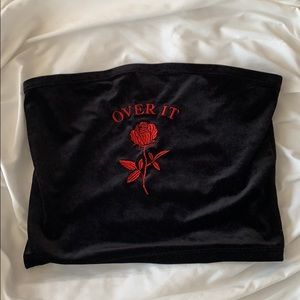 forever 21 “over it” velvet tube top